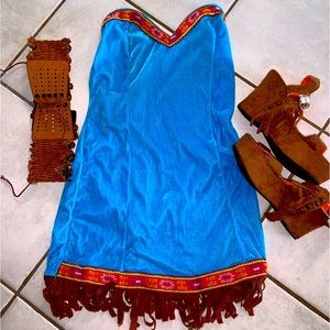 Pocohauntas  Halloween costume. Size 00/0 shoes belt dress included